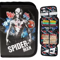 Ilustracja produktu  Paso Piórnik Dwuklapkowy z Wyposażeniem Spider Man Black SP25WW-P001