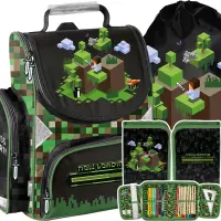 Ilustracja produktu Paso Zestaw Szkolny 3el. Pixel Green Tornister PP25PX-525 + Piórnik PP25PX-P001 + Worek PP25PX-712