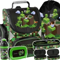 Ilustracja produktu Paso Zestaw Szkolny 5el. Pixel Green Tornister PP25PX-525 + Piórnik PP25PX-013 + Worek PP25PX-712