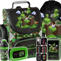 Ilustracja produktu Paso Zestaw Szkolny 5el. Pixel Green Tornister PP25PX-525 + Piórnik PP25PX-023 + Worek PP25PX-712