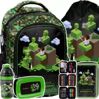 Ilustracja produktu Paso Zestaw Szkolny 5el. Pixel Green Plecak PP25PX-260 + Piórnik PP25PX-023 + Worek PP25PX-712