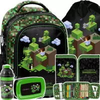 Ilustracja produktu  Paso Zestaw Szkolny 5el. Pixel Green Plecak PP25PX-260 + Piórnik PP25PX-P001 + Worek PP25PX-712