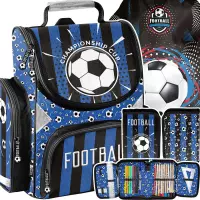 Ilustracja produktu Paso Zestaw Szkolny 3el. Football Niebieski Tornister PP25NG-525 + Piórnik PP25NG-P001 + Worek PP25NG-712