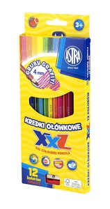 Ilustracja produktu Astra Kredki Ołówkowe Hexagonalne 12 kolorów 312120002