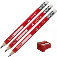 Ilustracja produktu  Astra Ołówek Trójkątny do Nauki Pisania - 3 sztuki + Temperówka 206119005