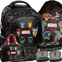 Ilustracja produktu Paso Zestaw Szkolny 4el. Avengers Marvel Plecak AV25AE-260 + Piórnik AV25AE-013 + Worek AV25AE-712 + Torba AV25AE-074