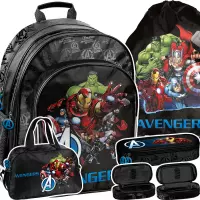 Ilustracja produktu Paso Zestaw Szkolny 4el. Avengers Plecak AV25LL-090 + Piórnik AV25LL-013 + Worek AV25LL-712 + AV25LL-074