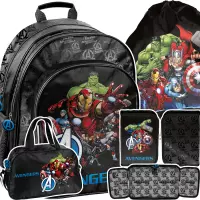 Ilustracja produktu Paso Zestaw Szkolny 4el. Avengers Plecak AV25LL-090 + Piórnik AV25LL-P001BW + Worek AV25LL-712 + Torba AV25LL-074
