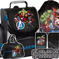 Ilustracja produktu  Paso Zestaw Szkolny 4el. Avengers Tornister AV25LL-525 + Piórnik AV25LL-P001BW + Worek AV25LL-712 + Torba AV25LL-074
