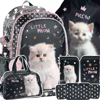 Ilustracja produktu Paso Zestaw Szkolny 4el. Biały Kot Plecak PP25CO-081 + Piórnik PP25CO-P001BW + Worek PP25CO-712 + Torba PP25CO-074