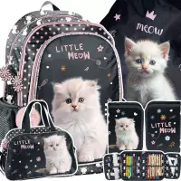 Ilustracja produktu Paso Zestaw Szkolny 4el. Biały Kot Plecak PP25CO-081 + Piórnik PP25CO-P001 + Worek PP25CO-712 + Torba PP25CO-074