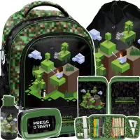 Ilustracja produktu  Paso Zestaw Szkolny 5el. Pixel Green Plecak PP25PX-260 + Piórnik PP25PX-P001 + Worek PP25PX-712