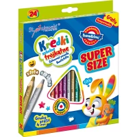 Ilustracja produktu Bambino Kredki Ołówkowe Trójkątne Super Size 24 Kolorów 654633