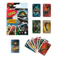 Ilustracja Mattel Gra Uno Jurassic World Odrodzenie JFT28