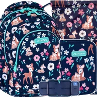 Ilustracja produktu AstraBag Zestaw Szkolny 3el. Plecak AB330 Baby Deer 502024085 + Worek 507024045 + Piórnik 503024048
