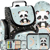 Ilustracja produktu Paso Zestaw Szkolny 3el. Panda Tornister PP24PN-525 + Piórnik PP24PN-P001 + Worek PP24PN-712