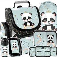 Ilustracja produktu Paso Zestaw Szkolny 5el. Panda Tornister PP24PN-525 + Piórnik PP24PN-P001BW + Worek PP24PN-712