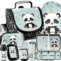 Ilustracja produktu Paso Zestaw Szkolny 8el. Panda Tornister PP24PN-525 + Piórnik PP24PN-P001BW + Worek PP24PN-712 + Torba PP24PN-074