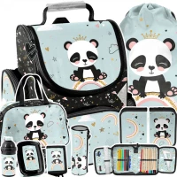 Ilustracja produktu Paso Zestaw Szkolny 8el. Panda Tornister PP24PN-525 + Piórnik PP24PN-P001 + Worek PP24PN-712 + Torba PP24PN-074