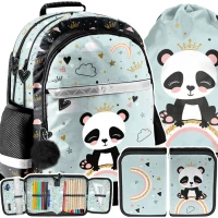Ilustracja produktu  Paso Zestaw Szkolny 3el. Panda Plecak PP24PN-116 + Piórnik PP24PN-P001 + Worek PP24PN-712