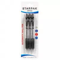Ilustracja Starpak Długopis Automatyczny Office 0.7mm Czarny 3szt 595655