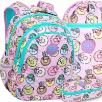 Ilustracja produktu CoolPack Zestaw Szkolny Happy Donuts 3el. Plecak Joy S F048665 + Worek F070665 + Piórnik F062665