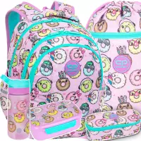 Ilustracja produktu CoolPack Zestaw Szkolny Happy Donuts 5el. Plecak Joy S F048665 + Worek F070665 + Piórnik F062665 + Z08665 + Z18665