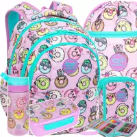 Ilustracja produktu CoolPack Zestaw Szkolny Happy Donuts 5el. Plecak Joy S F048665+ Worek F070665 + Piórnik F066665 + Z08665 + Z18665
