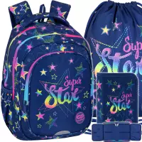Ilustracja produktu CoolPack Zestaw Szkolny Stars 3el. Plecak Fast F163960 + Worek F159960 + Piórnik F076960