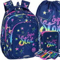 Ilustracja produktu CoolPack Zestaw Szkolny Stars 3el. Plecak Fast F163960 + Worek F159960 + Piórnik F066960