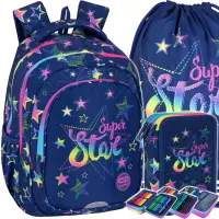 Ilustracja produktu CoolPack Zestaw Szkolny Stars 3el. Plecak Fast F163960 + Worek F159960 + Piórnik F067960