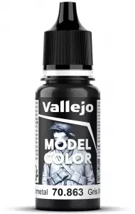 Ilustracja produktu Vallejo: 70.863 - Model Color - Metallic - Gunmetal (18 ml)