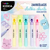 Ilustracja produktu Kidea Zakreślacz Słodkie Cwile 5 Kolorów 569158