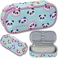Ilustracja produktu AstraBag Piórnik AC6 Saszetka Usztywniona Minty Panda 503025011