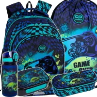 Ilustracja produktu CoolPack Zestaw Szkolny Gamer Chess 5el. Plecak Jerry F029964 + Worek F159964 + Piórnik F062964 + Z17964 + Z18964
