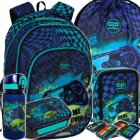 Ilustracja produktu CoolPack Zestaw Szkolny Gamer Chess 5el. Plecak Prime Pro F162964 + Worek F159964 + Piórnik F066964 + Z17964 + Z18964