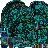 Ilustracja produktu AstraBag Zestaw Szkolny Game On 5el. Plecak AB330 502026019 + Worek 507026010 + Piórnik 503026029 + Z17964 + Z18964