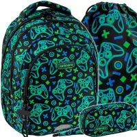 Ilustracja produktu AstraBag Zestaw Szkolny Game On 3el. Plecak AB300 502026020 + Worek 507026010 + Piórnik 503026030