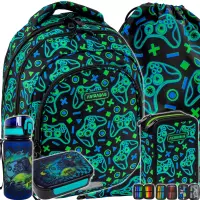 Ilustracja produktu AstraBag Zestaw Szkolny Game On 5el. Plecak AB300 502026020 + Worek 507026010 + Piórnik 503026029 + Z17964 + Z18964