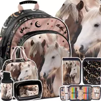 Ilustracja produktu Paso Zestaw Szkolny 6el. Horses Plecak PP26HR-090 + Piórnik PP26HR-P001 + Worek PP26HR-712 + Torba PP26HR-074