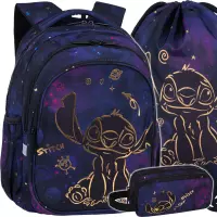Ilustracja produktu CoolPack Zestaw Szkolny Stitch Gold 3el. Plecak Jerry F029948 + Worek F054948 + Piórnik F060948