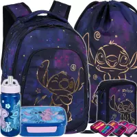 Ilustracja produktu CoolPack Zestaw Szkolny Stitch Gold 5el. Plecak Prime F025948 + Worek F054948 + Piórnik F067948 + STLO9864