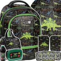 Ilustracja produktu  Paso Zestaw Szkolny 6el Dino Small Plecak PP26DR-260 + Piórnik PP26DR-P001BW + Worek PP26DR-712 + Torba PP26DR-074