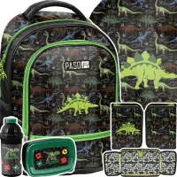 Ilustracja produktu  Paso Zestaw Szkolny 5el Dino Small Plecak PP26DR-260 + Piórnik PP26DR-P001BW + Worek PP26DR-712 