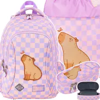 Ilustracja produktu St.Right Zestaw Szkolny 3el.Chill Capybara Plecak 5697203 + Piórnik 697210 + Worek 5697227