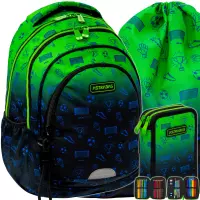 Ilustracja produktu AstraBag Zestaw Szkolny Ombre Football 3el. Plecak AB330 502026052 + Worek 507026017 + Piórnik 503026068