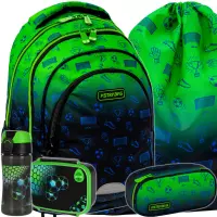 Ilustracja produktu AstraBag Zestaw Szkolny Ombre Football 5el. Plecak AB330 502026052 + Worek 507026017 + Piórnik 503026069 + 558661 + 558652 558653