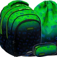 Ilustracja produktu AstraBag Zestaw Szkolny Ombre Football 3el. Plecak AB300 502026053 + Worek 507026017 + Piórnik 503026069