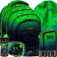 Ilustracja AstraBag Zestaw Szkolny Ombre Football 5el. Plecak AB300 502026053 + Worek 507026017 + Piórnik 503026068 + 558661 + 558652 558653