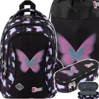 Ilustracja produktu St.Right Zestaw Szkolny 3el.Pastel Butterfly Plecak 696992 + Piórnik 697005 + Worek 697012